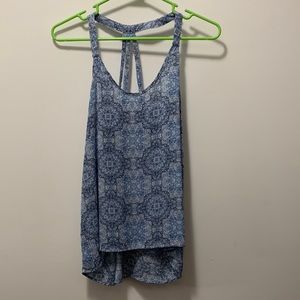Blue and White Patterned tank